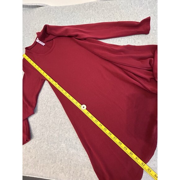 Alya Women’s Small Maroon Red Soft Knit Fit & Flare Dress Long Sleeve Round Neck - Picture 4 of 8